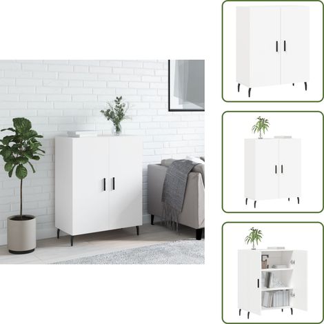 Sideboard Weiß 69,5x34x90 cm Holzwerkstoff - Schreibtisch - Wohnzimmermöbel - Sideboard - Regal - Eiche (1/5)