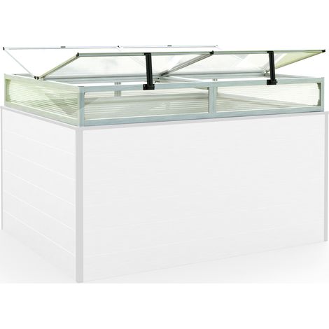 Châssis de jardin en aluminium / Plaques double paroi Serre pour plantes pour jardin, balcon, fenêtre de toit avec ouverture, résistant aux UV et aux intempéries, 119 x 150 cm