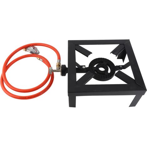 8kW Cast Iron Gas Stove – Portable LPG Stove with Stand – High-Pressure Rubber Hose – For Camping and Barbecues (1/5)