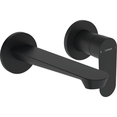 HANSA HA Kit de finition Mitigeur monocommande pour lavabo HANSAGENESIS 3780 Rosette ronde saillie 185 mm Noir mat, 3780210733
