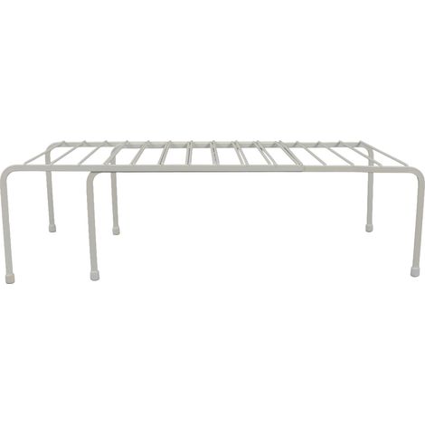 Set aus 2 Aufbewahrungsregalen für den Kleiderschrank, aus rostfreiem Eisen, zum Aufstellen auf dem Boden und abnehmbar, mit rutschfesten Füßen. (1/5)