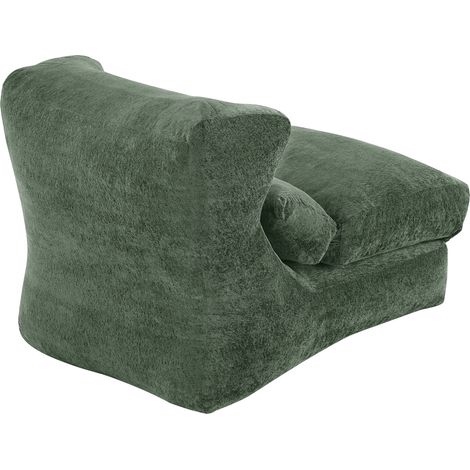 Sillón chaise longue individual convertible de espuma verde con respaldo alto 210x90x86 cm HOMVRA (1/5)