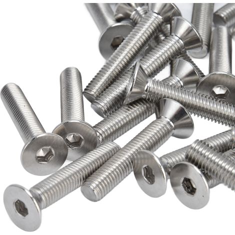 Lot de 30 vis à tête fraisée hexagonale M10x60 en inox A2, boulons à six pans creux 10mm pour fixation industrielle (1/5)