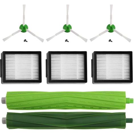 Pack d’accessoires compatible avec Roomba E5 E6 i1 i3 i3+ i7 e5154 e5158 j7 - Kit complet de pièces de rechange - Comprend brosses latérales, filtres et rouleaux extracteurs de remplacement (1/4)
