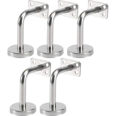 Lot de 5 supports de main courante en inox Muraux pour escalier intérieur et extérieur Dimensions 6x8x5cm Anticorrosion et durable (1/5)
