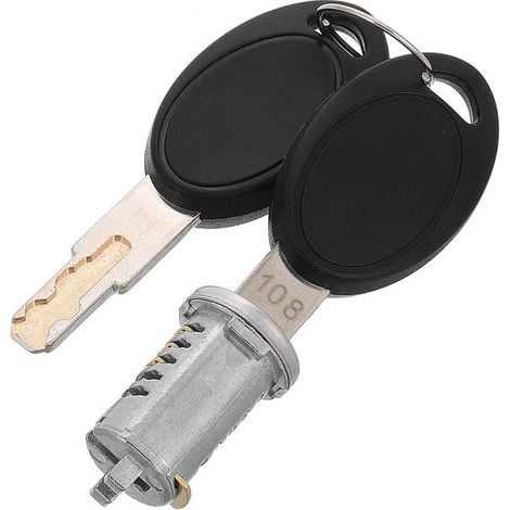 Cerradura de cilindro de acero inoxidable para puerta de caravana con 2 llaves: seguridad para puertas y compartimentos de almacenamiento d,acero (1/5)