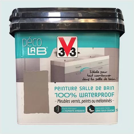 Déco LAB Peinture Salle de bain 100% Waterproof V33 Galet 0,75 L