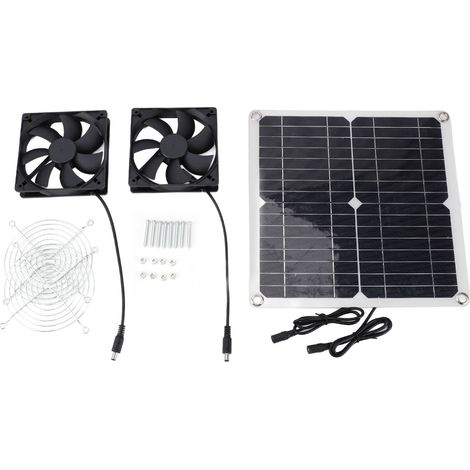 Ortviai Ventilateur d’extraction solaire 14 W silencieux pour cuisine, salle de bains et maison – kit complet avec panneau solaire