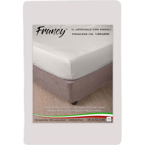 LENZUOLO FRANCY CON ANGOLI BEIGE FRANCESE 1 PIAZZA E MEZZA 140 GRANDE MAXI (1/3)