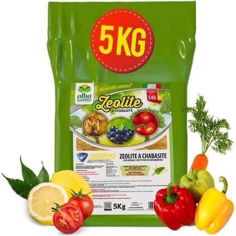 Zeolite a Chabasite Corroborante per Agricoltura Biologica Protezione Naturale da Insetti, Funghi, Acari, Polvere x 5 kg
