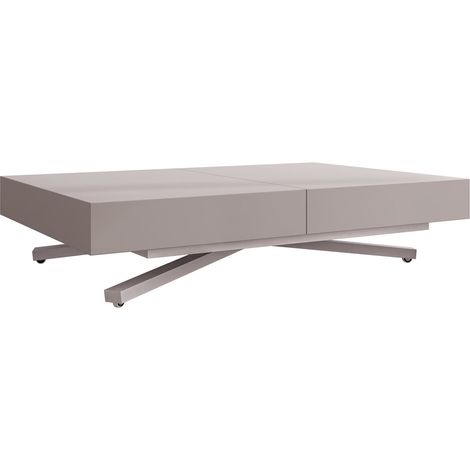 Mesa de centro convertible Oswego 177, Cachemira, 27x80x120cm, Diámetro: 0, Aglomerado laminado, Angular