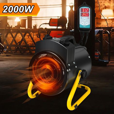 SWANEW Riscaldatore elettrico per serre 2000W IPX4, riscalda fino a 20m2, tensione: 220-240V, con termostato digitale (1/5)