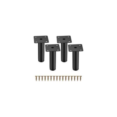 4 Pièces Pieds de Meuble, 10 cm/4 Pouces Pieds de Meubles Réglables, Pieds de Support en Fixation en Métal pour Meubles/Table/Chaise/Bureau/Cuisine/Armoire/Canapé (1/5)