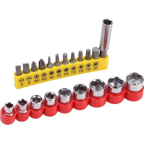 32 pièces Forets Acier Inoxydable Embouts Vis Douilles Set avec Arbre Extension Flexible (1/5)