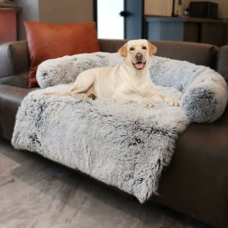 Grand coussin pour chien, panier amovible, matelas antidérapant, confortable, convient pour canapé, lit ou sol, gris-S (90 x 85 x 16 cm) (1/4)