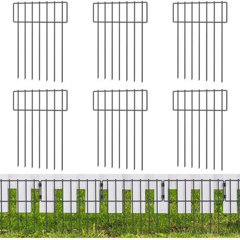 Lot de 6 barrières pour animaux de jardin, total 16.7 Inch(H) X 20.8 Ft(L)clôture de jardin décorative, défense de piquets de sol pour chiens et lapins (1/5)