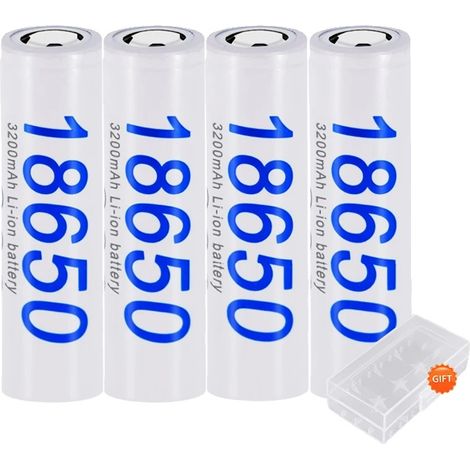 Batería recargable 18650, 3000 mAh, compatible con dispositivos electrónicos, paquete de 4 unidades. (1/2)