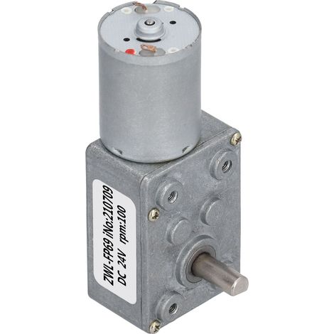 Moteur à engrenage à vis sans fin à couple élevé 24 V, réducteur électrique 100 tr/min.