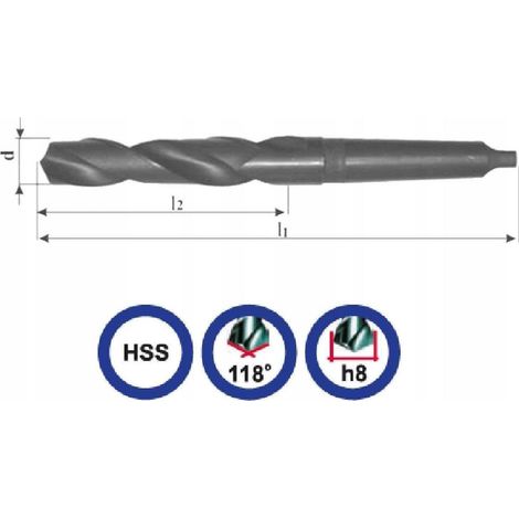 Hikoki Baildon DIN 345 RN NWKc Broca para metal 33 mm Plata
