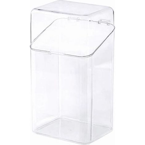 Étui de rangement transparent avec paille - Grande capacité - Anti-poussière - Boîte de rangement pour masque - Mini boîte à café en plastique (transparent) (1/5)