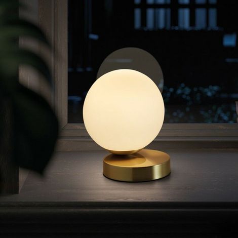 Kaelt - Lampe De Chevet Tactile Roxanne Verre Et Laiton Mat - Laiton (1/3)