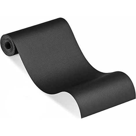 Patchs de réparation pour tissus et cuir - 137 x 50 cm - Noir - Kit de réparation auto-adhésif pour cuir - Film imperméable pour meubles (1/5)