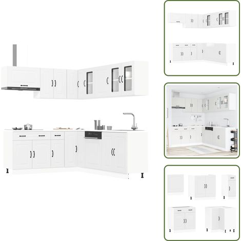 vidaXL 11-tlg. Küchenschrank-Set Kalmar Weiß Holzwerkstoff (1/5)