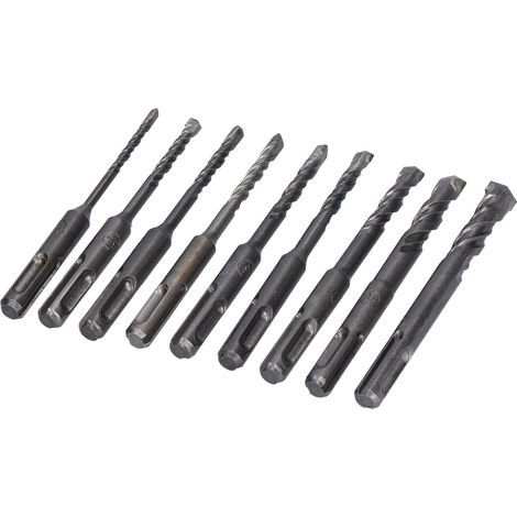 Foret béton carbure 4-12mm, lot de 5, pour marteau rotatif, brique, béton, roche, tige 110mm (1/5)