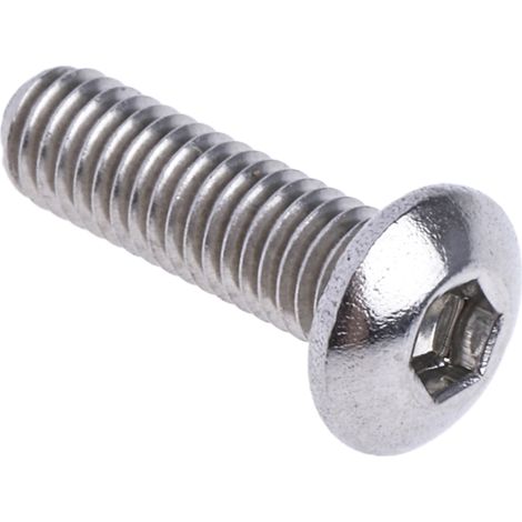 Vis à six pans creux, M3 x 10mm, tête Vis bombée à tête creuse hexagonale, en Acier Inoxydable ( Prix pour Boîte de 100 ) (1/3)