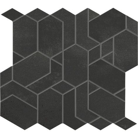 Mosaïque effet Béton Gris Nuit Mix 33,5x31x0,9 cm Mat Gravino - Mur intérieur (vendu par carton de 0,623 m²) - RO'MA CARRELAGE