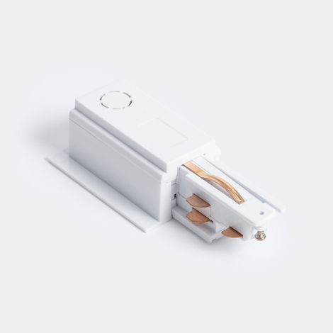 Verbinder 'Left Side' zum Netzanschluss für 3-Phasenstromschiene DALI Track Einbau Aluminium Weiß