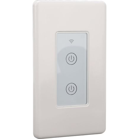 Intelligenter Wandschalter mit 2-fach-Touch-Glaspanel, Sprachsteuerung, kabellos, AC100–240 V (1/5)