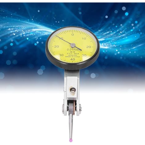 Indicateur à cadran à levier de haute qualité, résistant aux chocs et à l'eau, avec sonde en rubis, 0-0,8 mm (1/5)