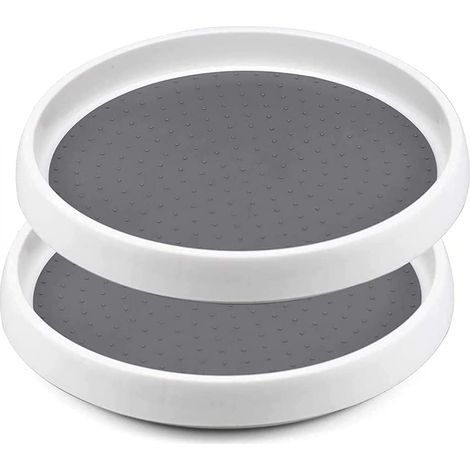Lot de 2 étagères rotatives en plastique pour épices, bouteilles et bocaux (25 cm) (1/5)