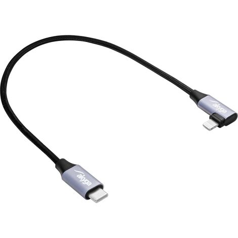 Cavo angolato USB tipo C / Lightning da 30 cm AK-USB-55 30W intrecciato (1/3)