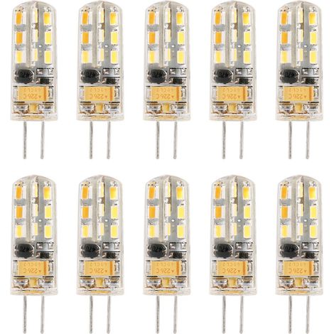 G4 Ampoule LED Dimmable - 12 V AC - Blanc Chaud - 24 LED - 1,5 W - Pour Éclairage Intérieur - Lot de 10 (1/5)