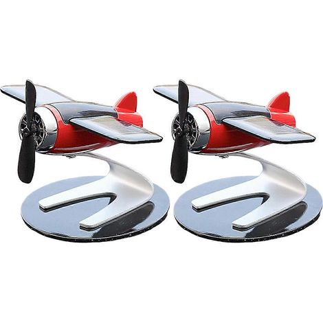 Avion solaire rotatif décoratif, purificateur d'air, cadeau idéal pour les passionnés d'aviation, accessoire de bureau rouge (1/5)