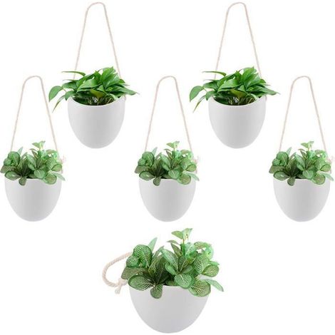 6 Pots de Fleurs Suspendus, 9 x 9.5cm Pot de Fleurs Mural en céramique, Pot de Fleurs Suspendu intérieur, Vases muraux pour