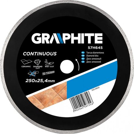 Disco de corte diamantado Graphite 57h645 250 mm segmento continuo