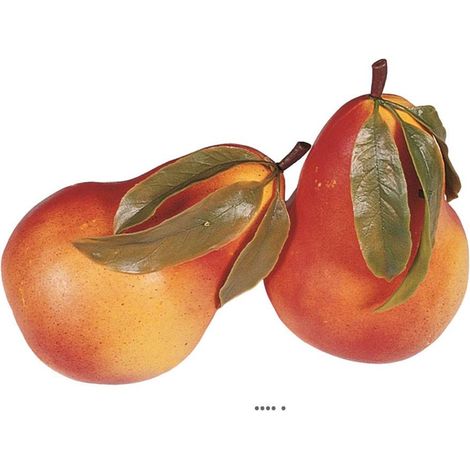 Poire artificielle géante feuilles X 2 Plastique soufflé H 250x150 mm (1/3)