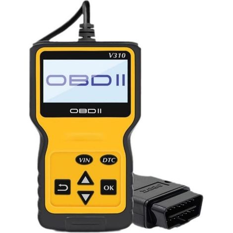 Outil de Diagnostic Automobile, Lecteur OBD2 pour Voiture, Lecture et Effacement des Codes d'Erreur Moteur, Détecteur Jaune (1/5)