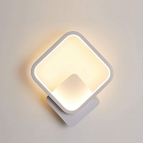 Applique Murale Led Interieur Blanc Carré Blanc Chaud Acrylique Luminaire Murale Interieur, 3000K Applique Murale Interieur Escalier, Applique Murale Moderne pour Couloir Chambre Salon [Classe énergét (1/5)