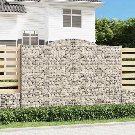 Paniers à gabions arqués 12 pcs 300x50x200/220 cm Fer galvanisé