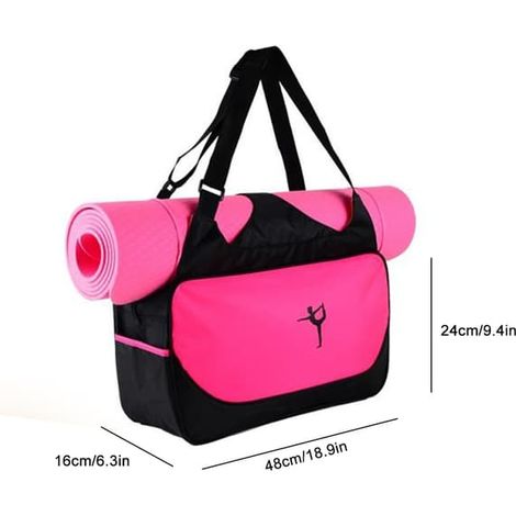 Sac de tapis de yoga imperméable grande capacité, sac de transport pour équipement de sport et de gym, sac à main résistant (1/5)