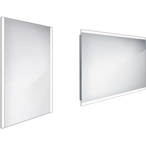 Nimco Spiegel - LED-Badezimmerspiegel 50x70 cm, quadratisch, Aluminium ZP 11001