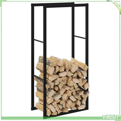 4018465 Portant de bois de chauffage noir 55x30x116 cm acier (1/5)