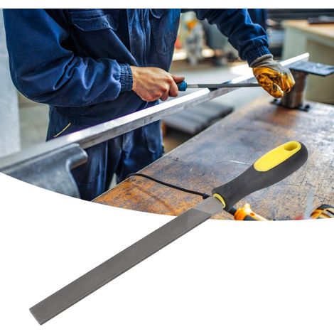 8-Zoll-Flachstahlfeile mit Griff zum Schärfen und Formen von Metall, Feinzahnfeile (1/5)