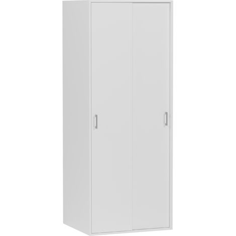 Kleiner Schiebetürenschrank, Weiß - 180 x 70 x 60 cm - Modern U70P
