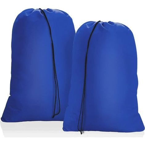 set of 2 large laundry bags for messy travel, 50 x 60 cm, foldable laundry bags, toy storage bags, drawstring bags for hotels, dorms, and travel, lightweight messy laundry bags (blue). (1/4)