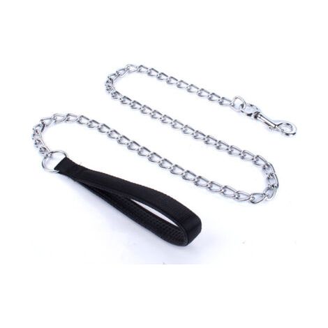 Laisse pour Chien en Métal Robuste, 120cm Chaîne de Laisse pour Animal de Compagnie à L'épreuve de La Mastication avec Poignée Rembourrée Douce pour Chiens de Grande et Moyenne Taille(120cm3mm) (1/5)
